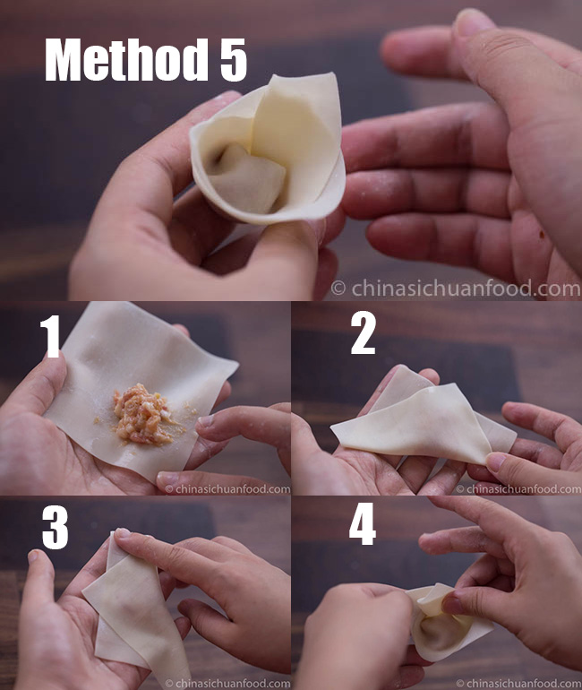 how to wrap wontons method5