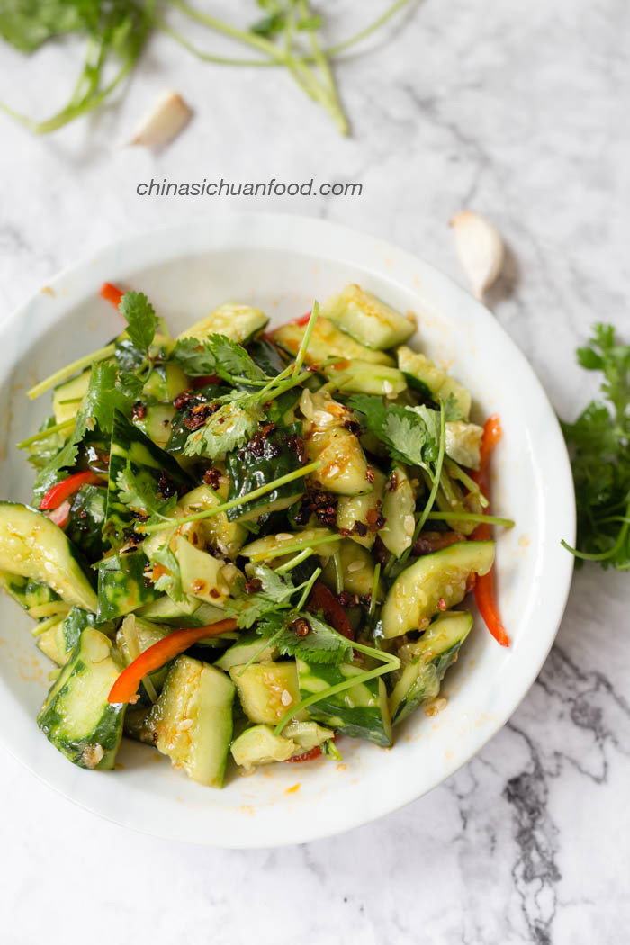 smashed cucumber salad| chinasichuanfood