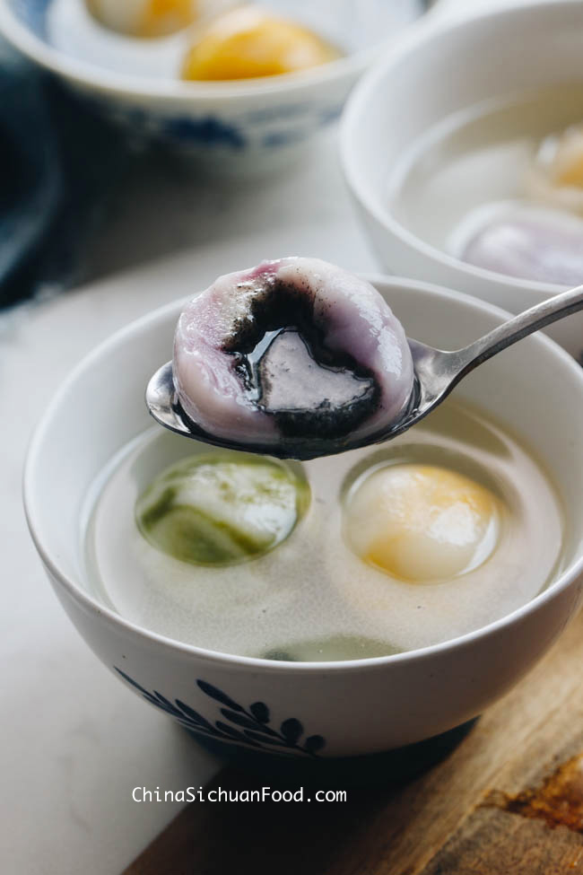 Tangyuan with black sesame filling|chinasichuanfood.com
