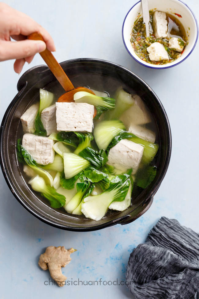 tofu soup with bok choy|chinasichuanfood.com